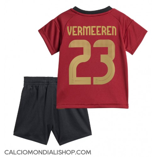 Maglie da calcio Belgio Arthur Vermeeren #23 Prima Maglia Bambino Europei 2024 Manica Corta (+ Pantaloni corti)